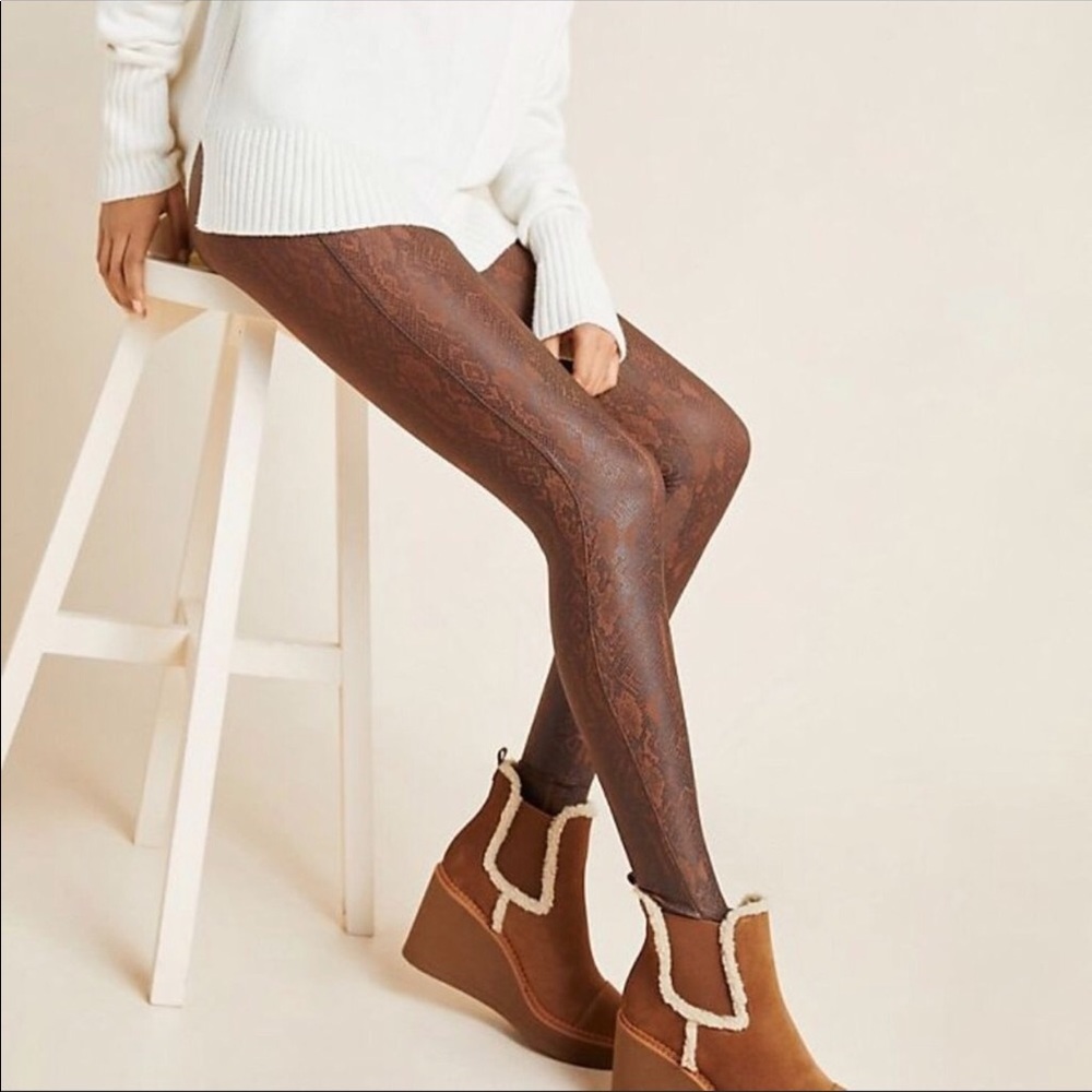 SPANX Brown Snake-Print Leggings